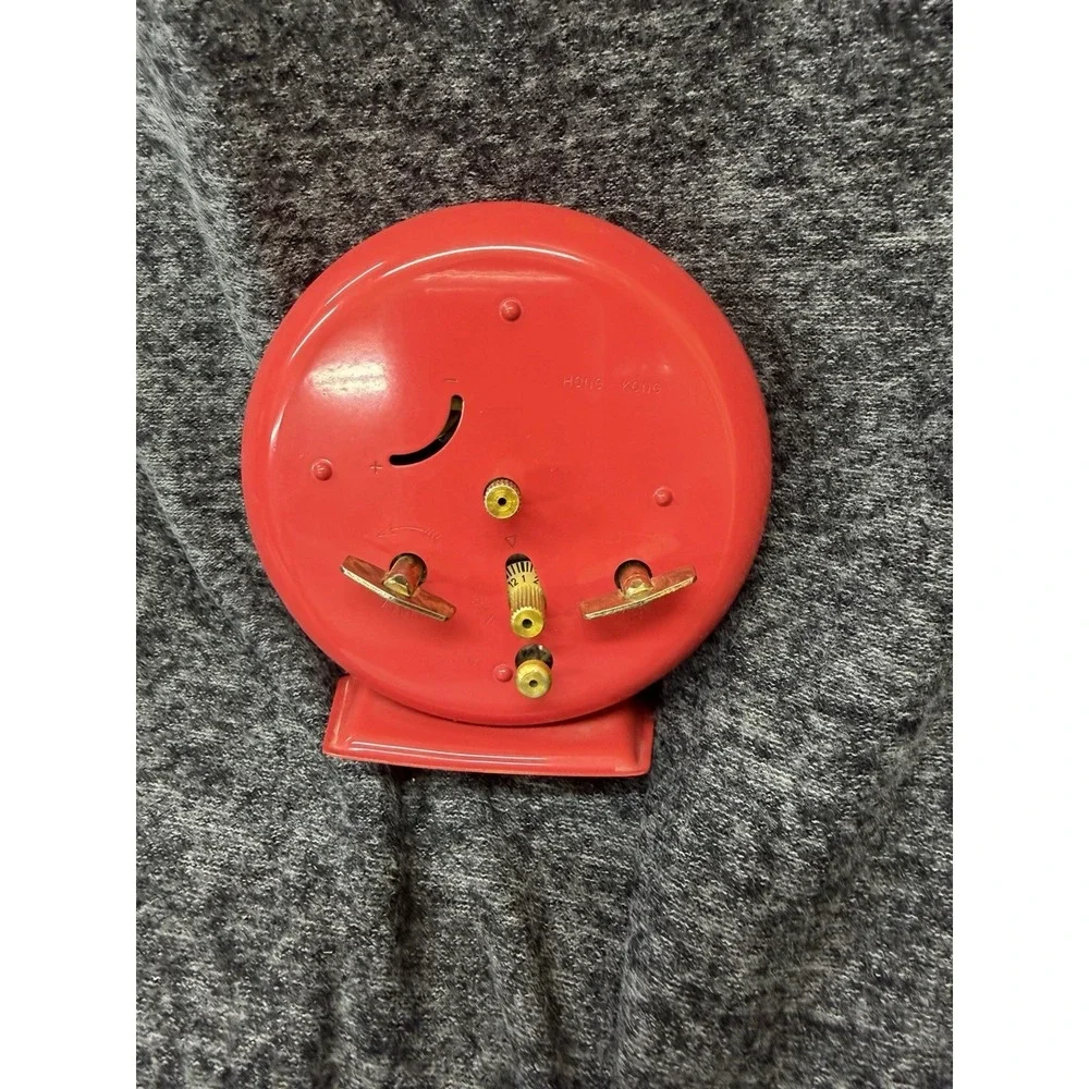 Vtg Bradley Mickey Mouse Wind-up alarm Clock Walt Disney Productions Red Base